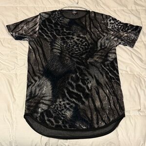 Men's Wild Patterned Short Sleeve Shirt